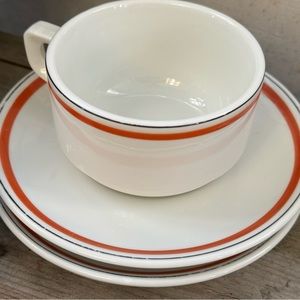 Vintage RESTAURANT WARE Cafe au Lait Cups Set of 2 Porcelaine D’Auteuil Diner